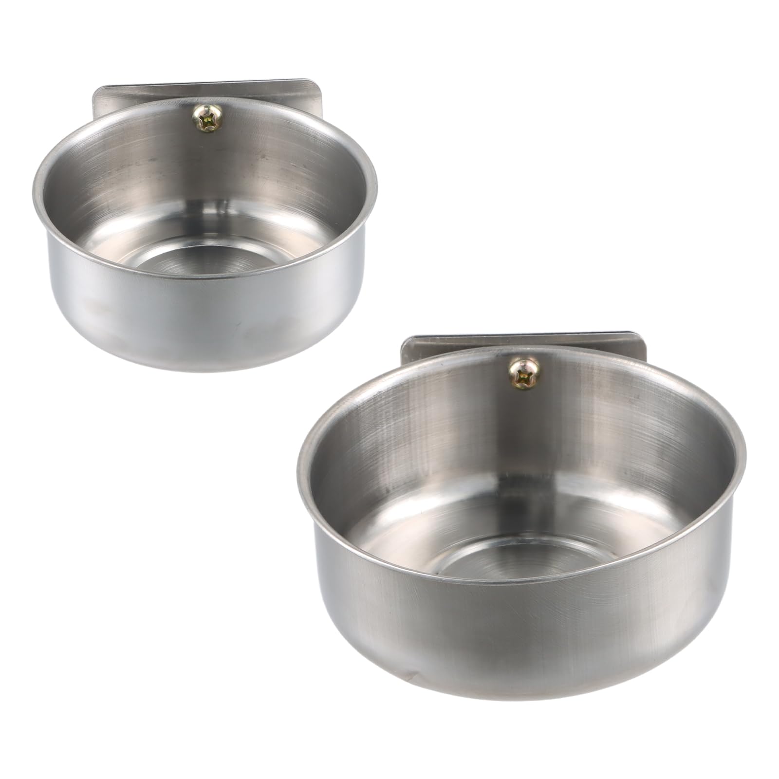 Wisebom 2 Piezas Comedero de Acero Inoxidable Loro, Tazas para Platos de Alimentación de Pájaros Tazón de Loro Periquito Alimentador con Gancho para Animales Pequeños Pinzones Periquito