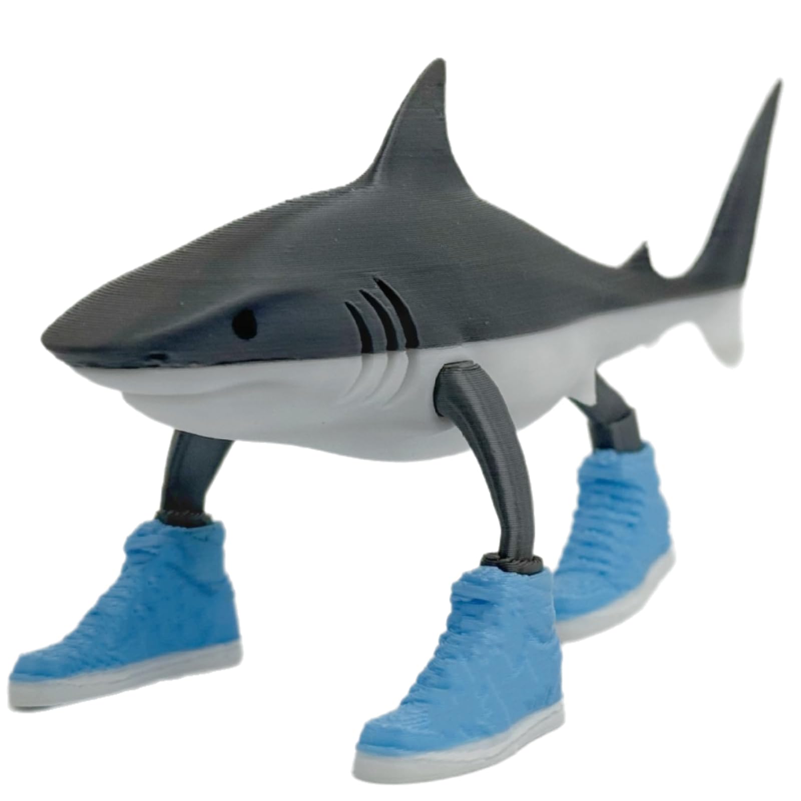 GUUIESMU Tung Tung Tung Sahur Figure Toy,tralalero Tralala Figure,3D Printed Italian Brainrot Animals,Collectible Figure, for Collection and Decoration (Tralalero Tralala)