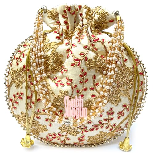 Shubh Shagun Women's Potli (Beige)