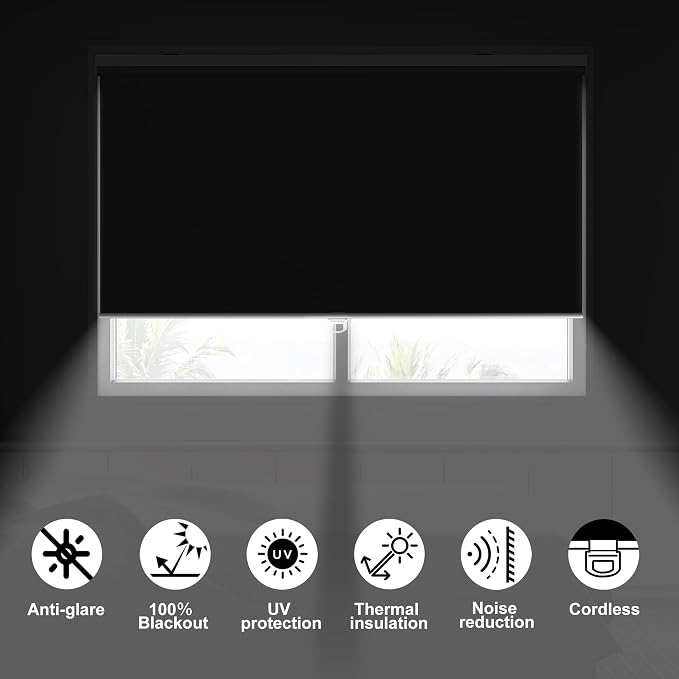 Cortina Roller Blackout Blanca 24 x 36 pulgadas miniatura 5