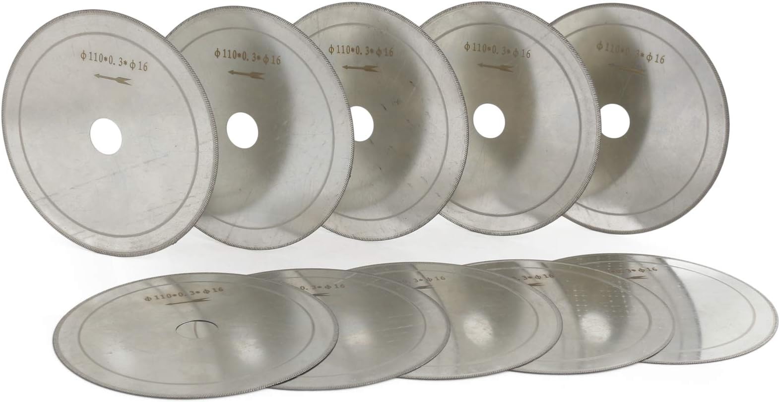 JINGLING 4.5" inch 110mm Diamond Lapidary Saw Blade Thin Rim 0.4 Arbor 5/8" Jewelry Tools for Stone Pack of 10Pcs