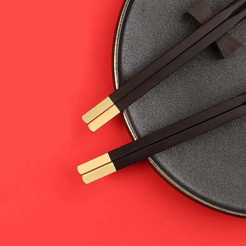 Coffret cadeau de baguettes de luxe en bois réutilisables, 5 paires de baguettes japonaises en bois naturel, baguettes chinoises antidérapantes de qualité supérieure, coffret cadeau, baguettes l