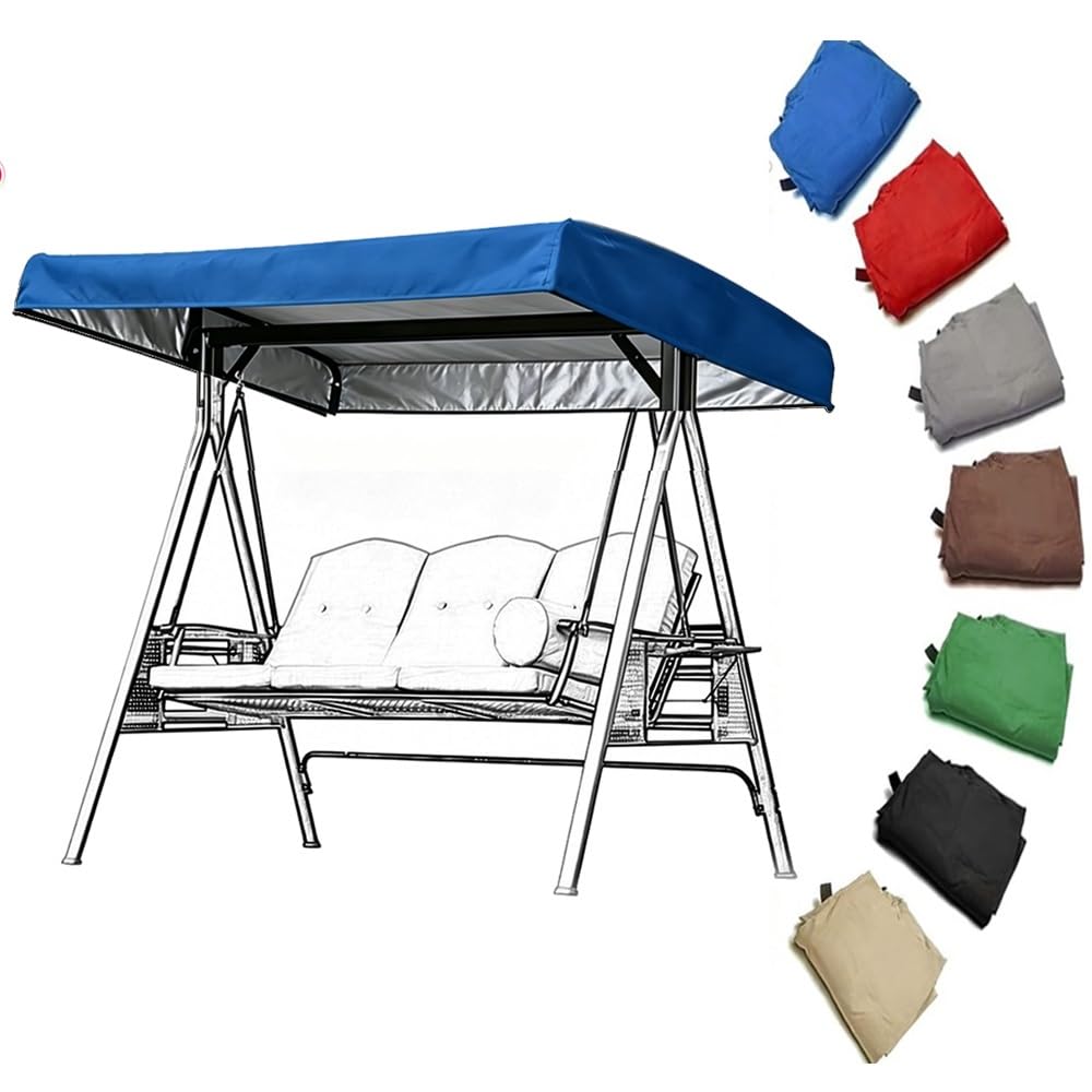 RTVGNSZSJL 84x48in 75x47in Swing Canopy Replacement Cover Outdoor Sun Shade Awning Porch Swing Replacement Canopy Top Cover For Garden Yard Patio(Blue,75x47x9in(191x120x23cm))