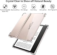Vista 3 de Funda transparente para Kindle Oasis de 7 pulgadas con protector de pantalla de vidrio templado, funda transparente para Kindle Oasis de 10ª