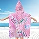 Badeponcho Kinder Badehandtuch Kapuzenhandtuch Kinder Poncho Mädchen Mikrofaser Handtuch für 2-8 Jahre Alt (E)