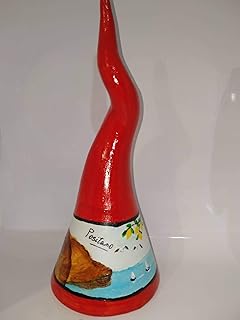corno portafortuna da tavolo cornetto portafortuna dipintop a mano raffigurante Positano