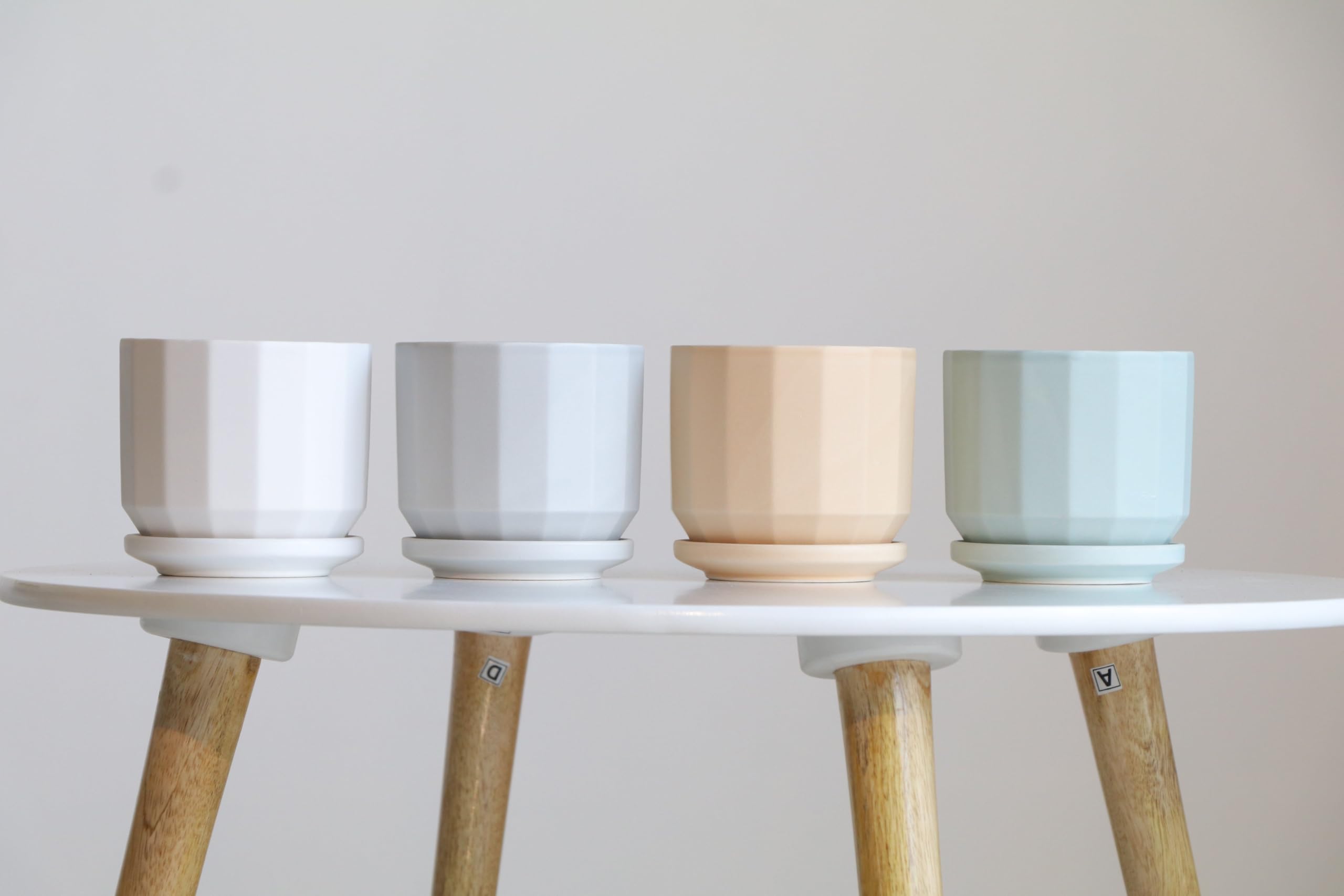 TREEPOT Ceramic Planter Pots with Tray Set of 4 | Multicolor Gamla for Indoor Plants | Decorative Planters for Living Room | Small Ceramic Pots for Home Decor | 11cm x 11cm x 10cm (B0D87J8NY1) Amazon Price History, Amazon Price Tracker