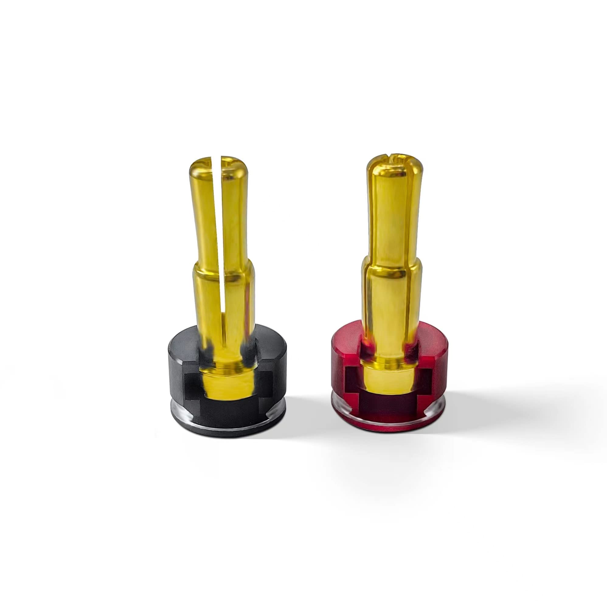 AEI Hobby2Pcs Lower Heatsink Bullet Plug Grips with 4mm 5mm 4-5mm Brass Bullets (Black/Red)