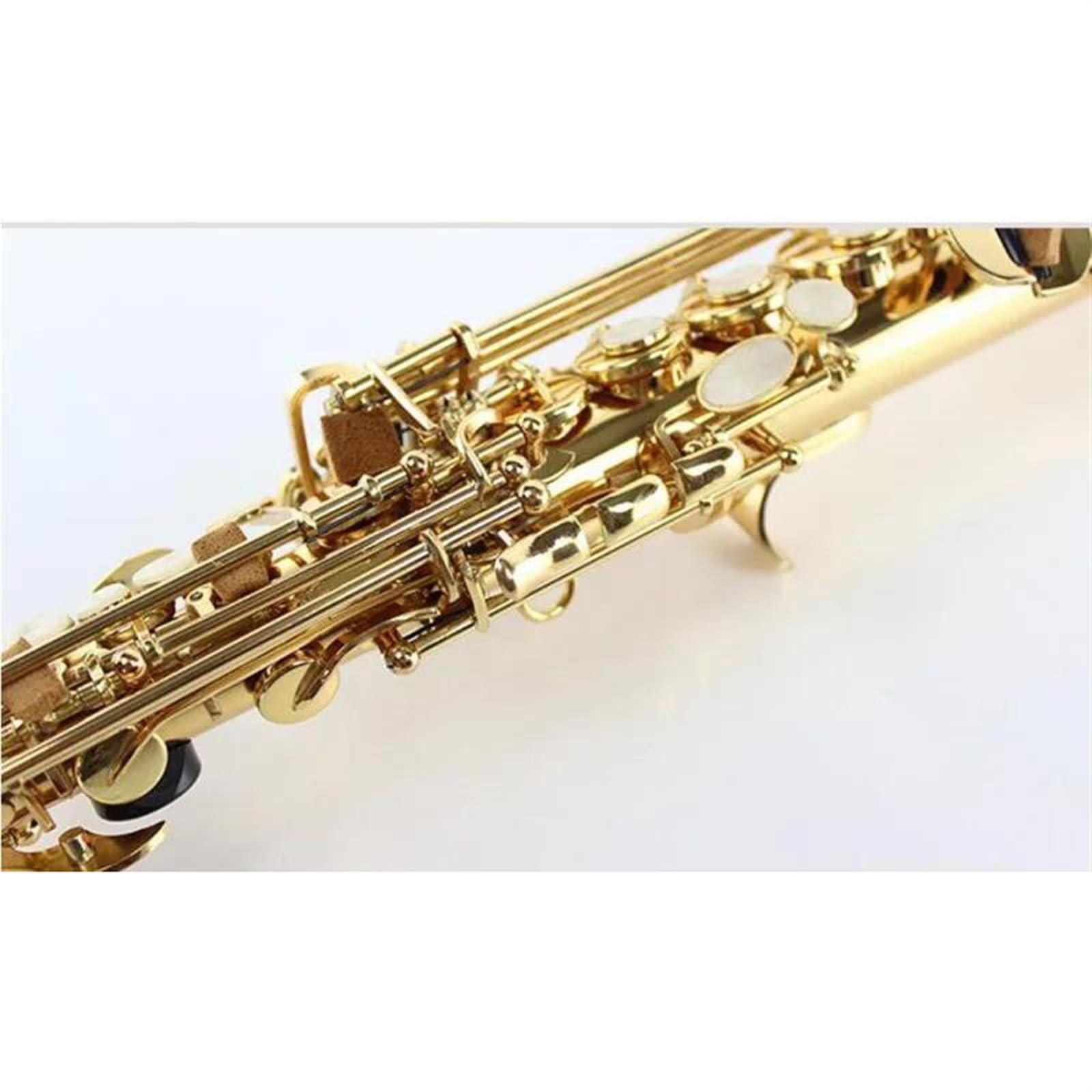 Saksofon Prosty Saksofon Sopranowy B Flat Instrument Muzyczny Złoty Mosiądz Profesjonalny Występ Na Saksofonie Sopranowym