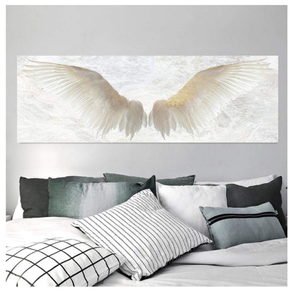 KBIASD Carteles de Pared e impresión Alas de ángel Blancas Arte de Pared Vintage Lienzo Pintura Alas Imagen de Pared artística para decoración de Sala de Estar- 40x120cm sin Marco