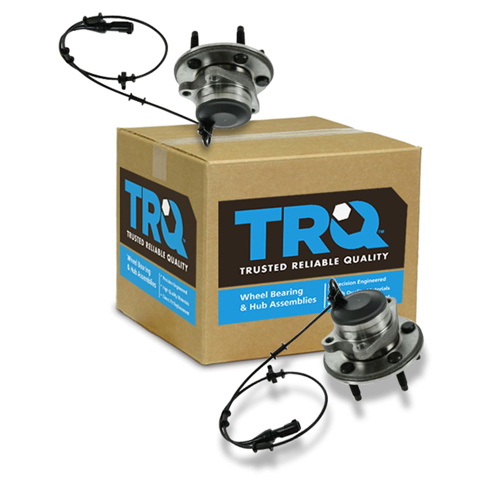 TRQ Front Left and Right Wheel Bearing and Hub Assembly Set 2 Piece