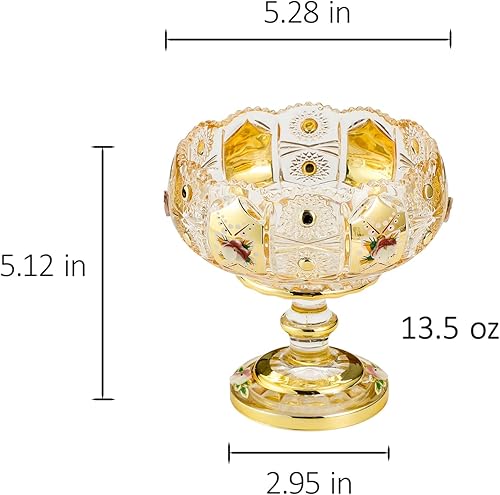 Miniatura 9 de EVEREST GLOBAL Centro de mesa de frutero decorativo bohemio para cocina, sala de estar (dorado, mediano).