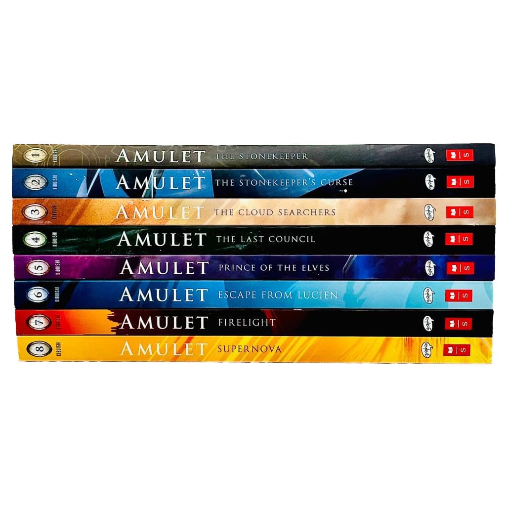 Amulet Series Graphic Novels 8 Books Collection Set By Kazu Kibuishi (The Stonekeeper,Stonekeeper's Curse,Cloud Searchers,Last Council, Prince of the Elves, Escape From Lucien, Firelight, Supernova) - Image 2
