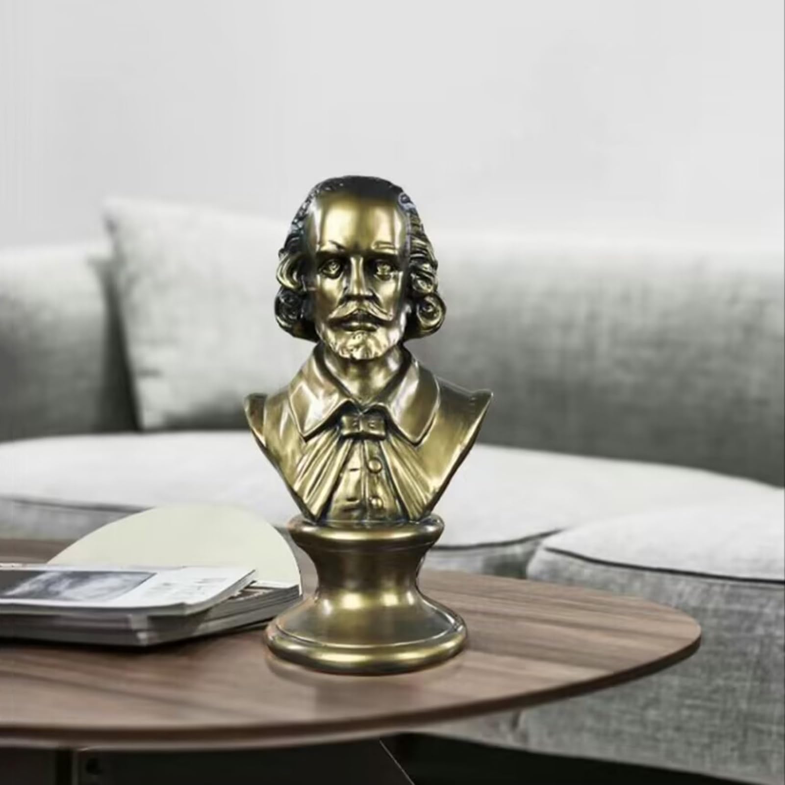 dekoracja biurka statuetka artystyczna - ozdoby posągi rzeźby Szekspira Rzeźba Statua Williama Szekspira Popiersie Figurka Szekspira S Biust Dekoracja biurka Pamiątki Rzemiosło