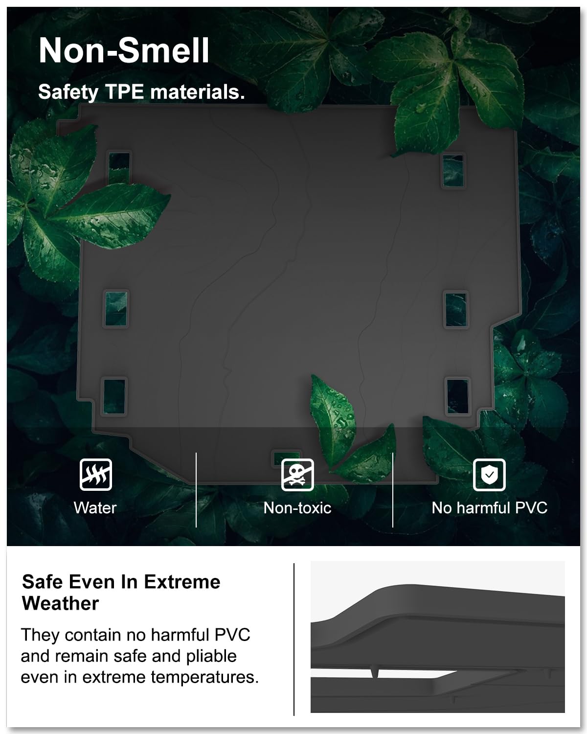KIWI MASTER Cargo Mat for 2018-2026 Jeep Wrangler JL 4-Door, Custom Fit All Weather Rear Cargo Liner, Heavy Duty TPE Tray Trunk Mat, Black