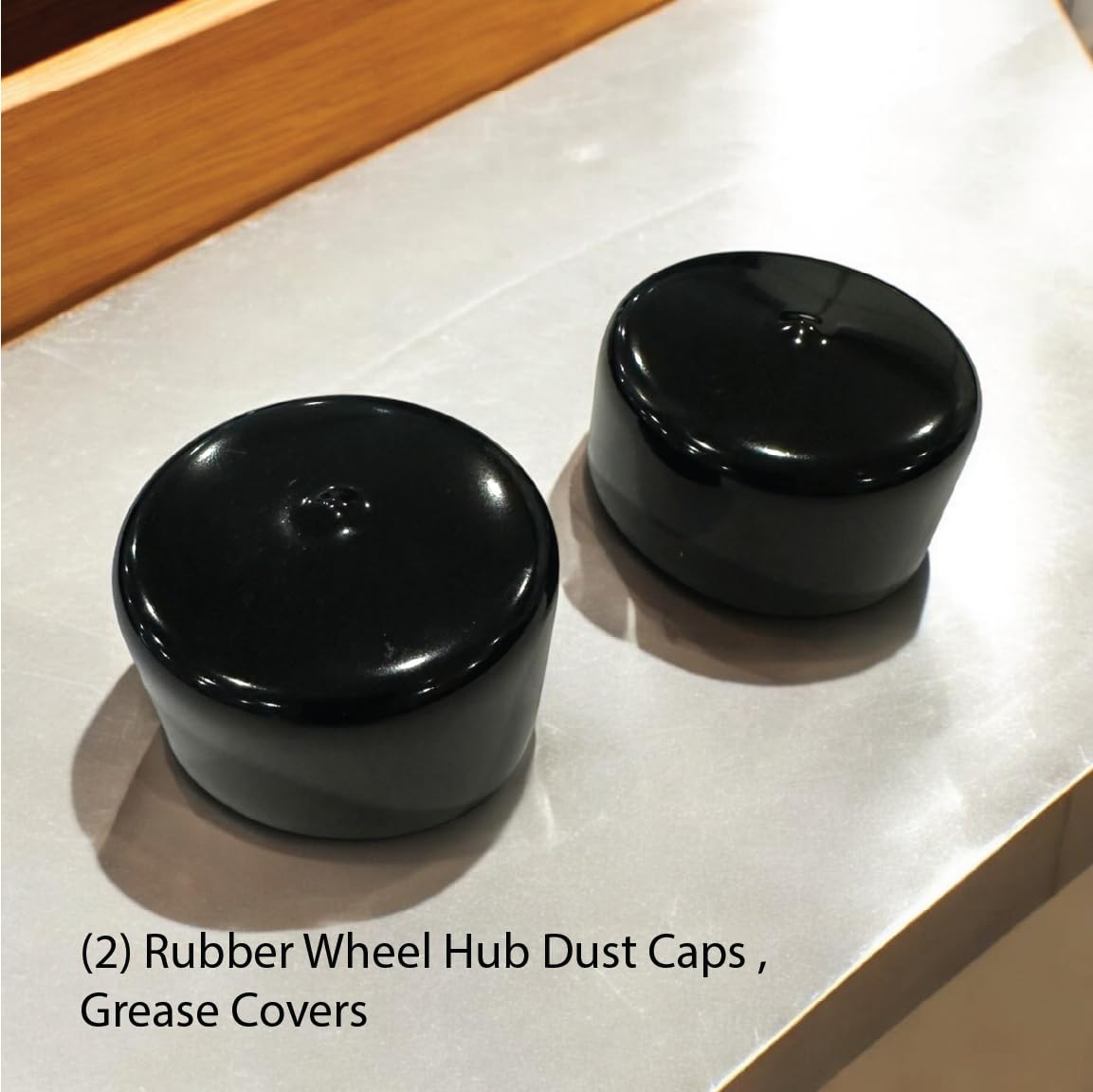 2-Inch Rubber Wheel Hub Trailer Bearing Dust Cap Plug Grease Cover (2 Pack)