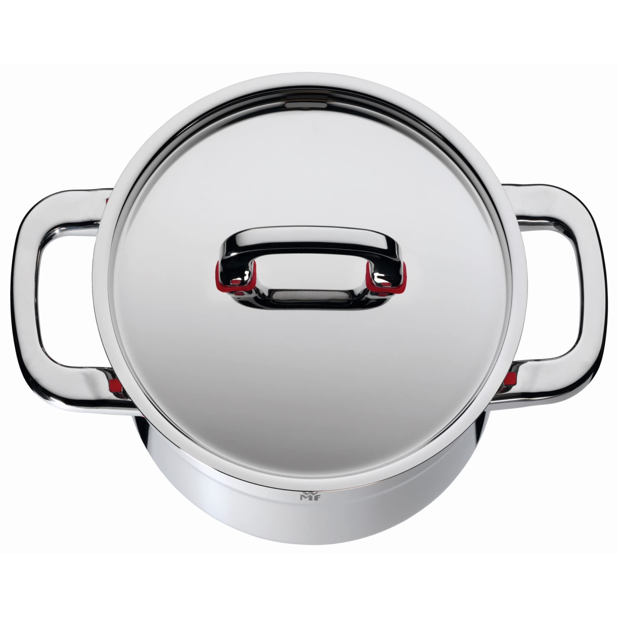 WMF Premium One Kochtopf klein 16,5 cm, Metalldeckel mit Dampföffnung, Bratentopf Induktion 1,5l, Cromargan Edelstahl poliert, Innenskalierung