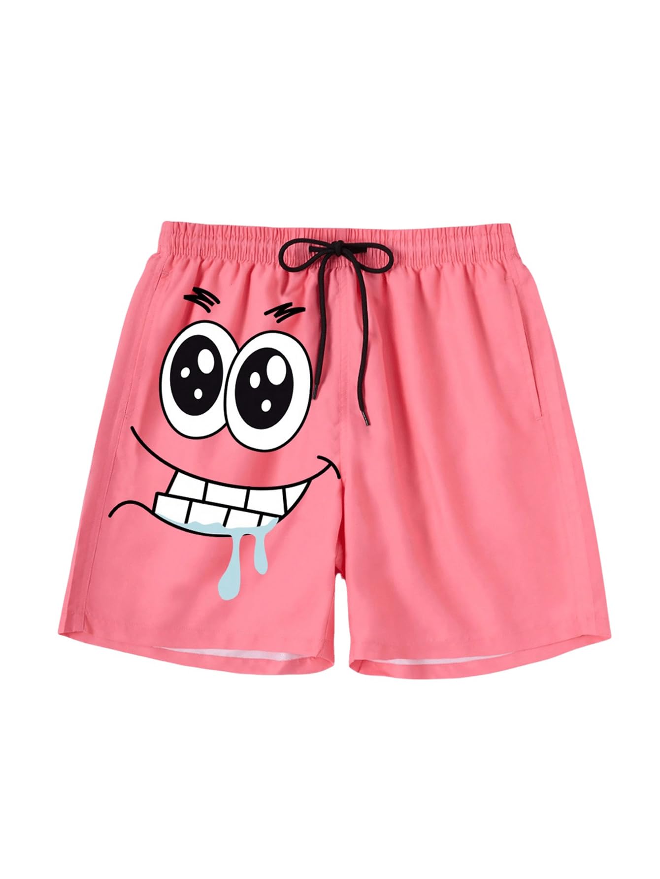 VIPWOLF Men's Cartoon Print Graphic Shorts Cute Drawstring Waist Designer Summer Shorts