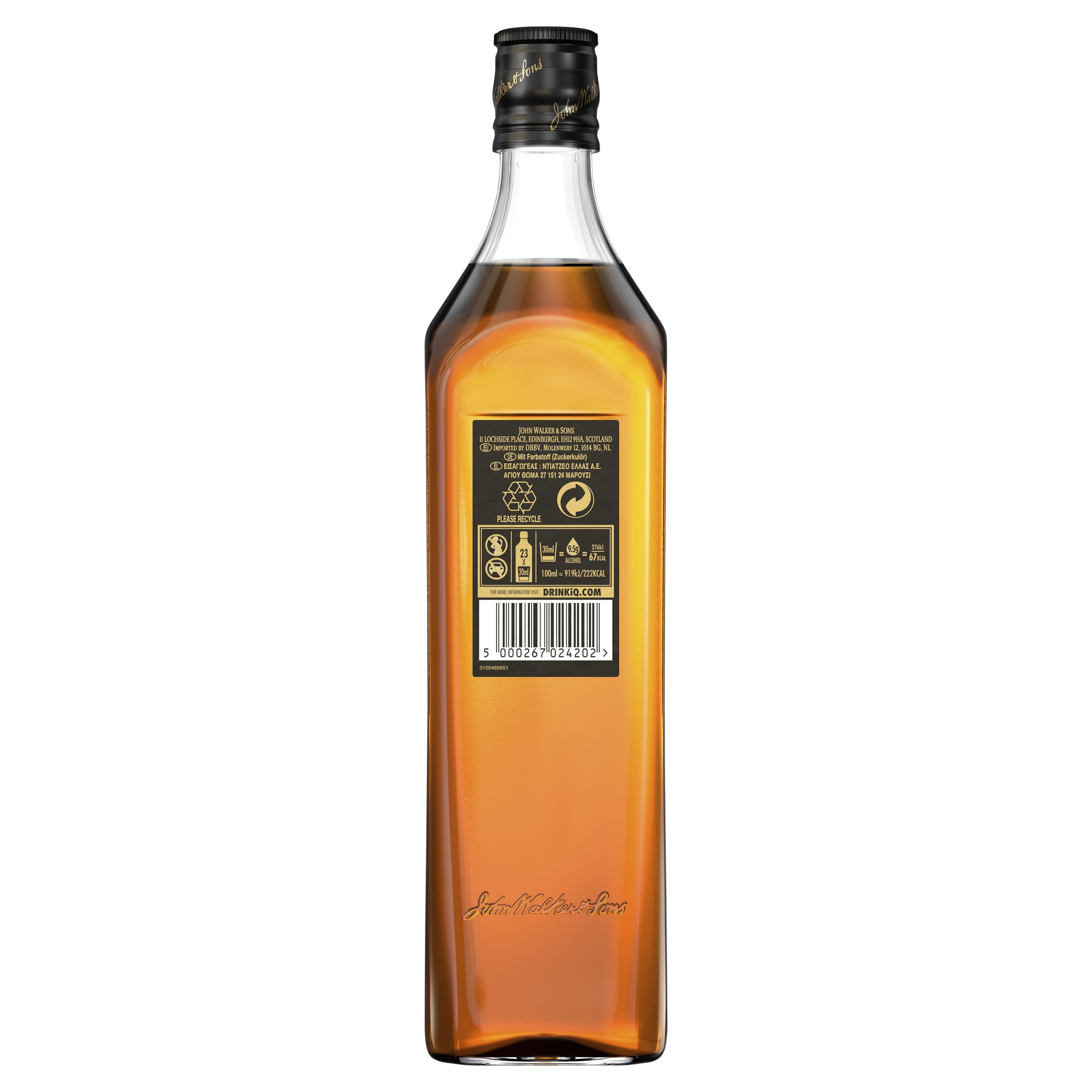 Johnnie Walker Black Label 12 ans Whisky Blend 40% 70cl (Lot de 5)