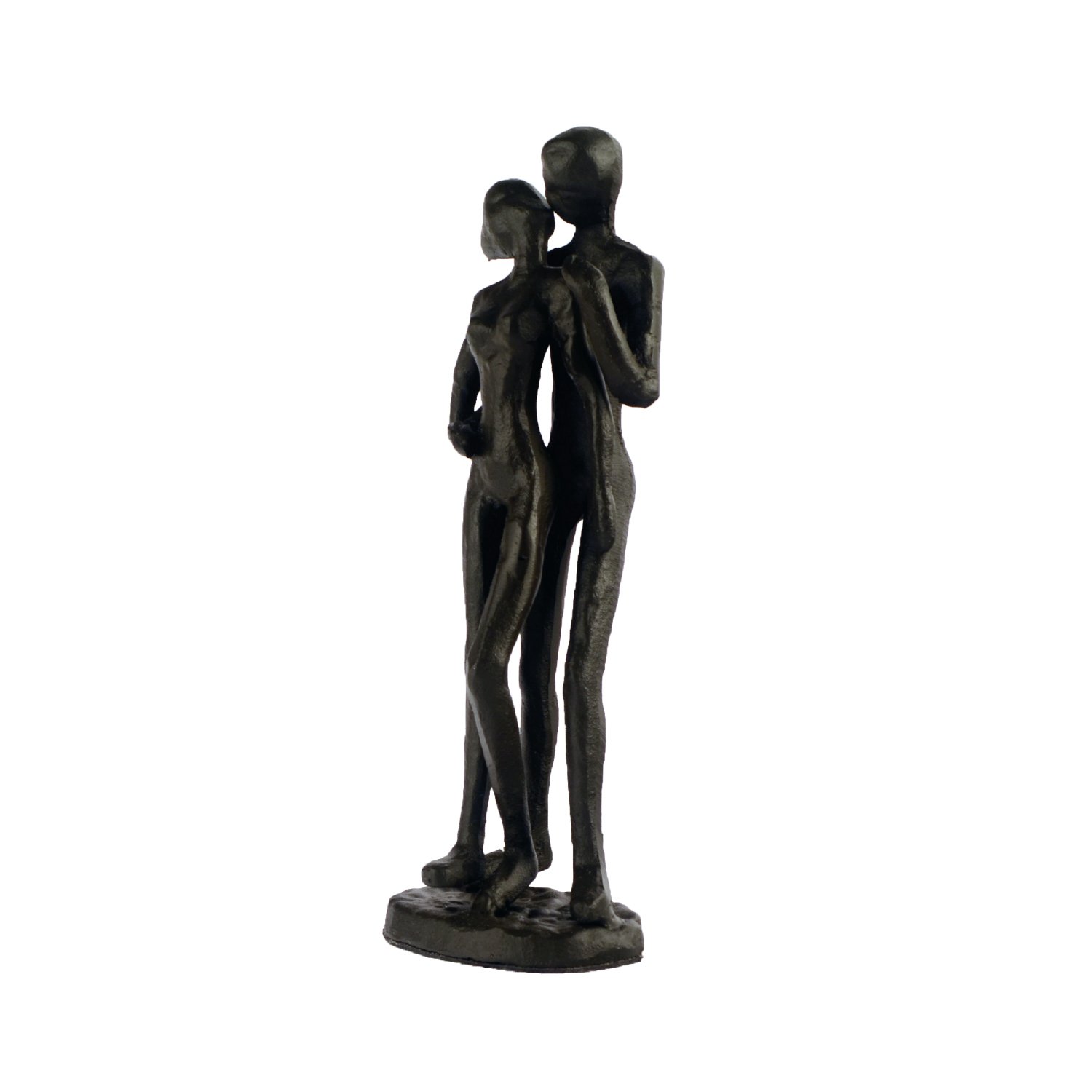 Elur Couple in Embrace Iron Figurine 19cm, Metal, Mocha, 18.5 x 6.5 x 5.5 cm