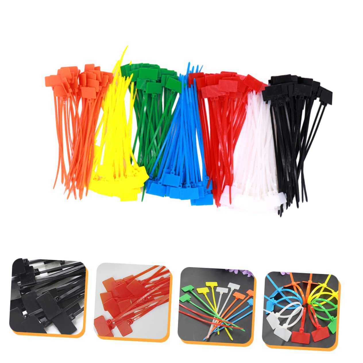 Lurrose 500pezzi Etichette Per Cavi in Nylon Organizer Per Cavi Flessibile Fascette Per Etichette Multifunzionali