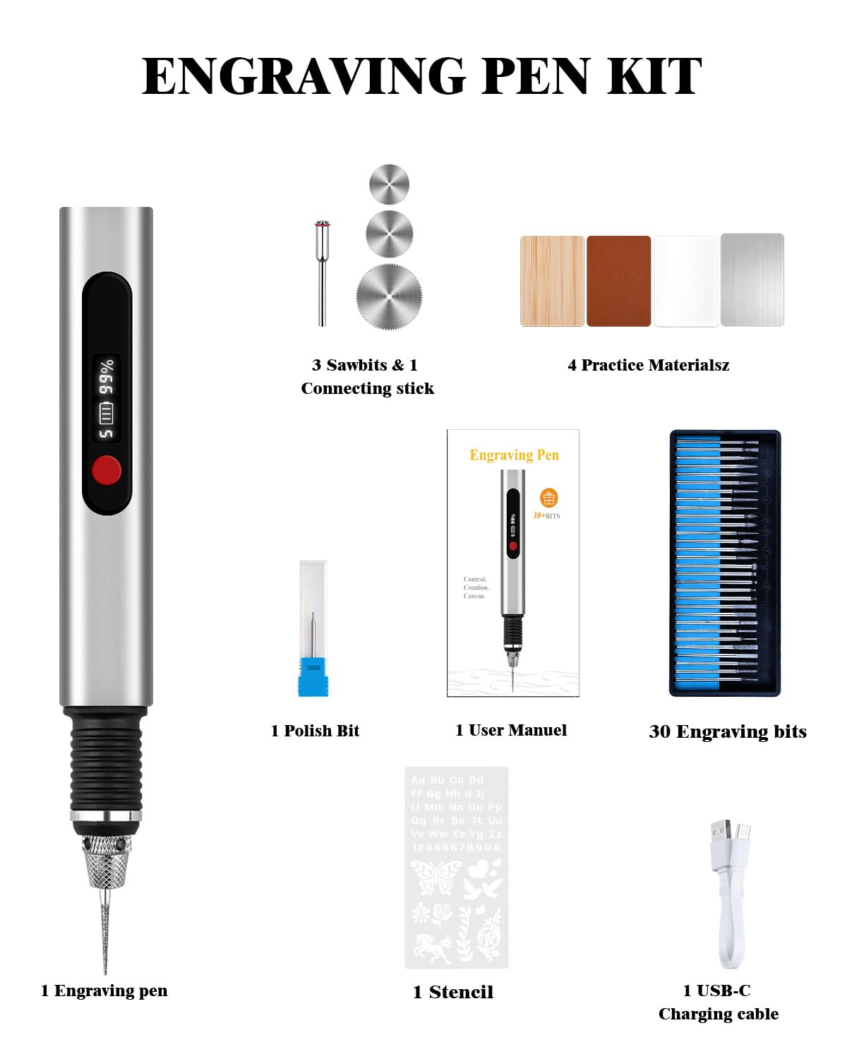Cordless Engraving Pen - Craft Metal, Wood & More! -9 Cordless Engraving Pen - Craft Metal, Wood & More! -9