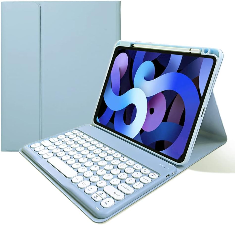 Keyboard Case for iPad Pro 11 inch (M5/M4, 2025/2024) Case with Round Key Colour Detachable Bluetooth Keyboard Cover Support Pencil Charging,Dark Pink