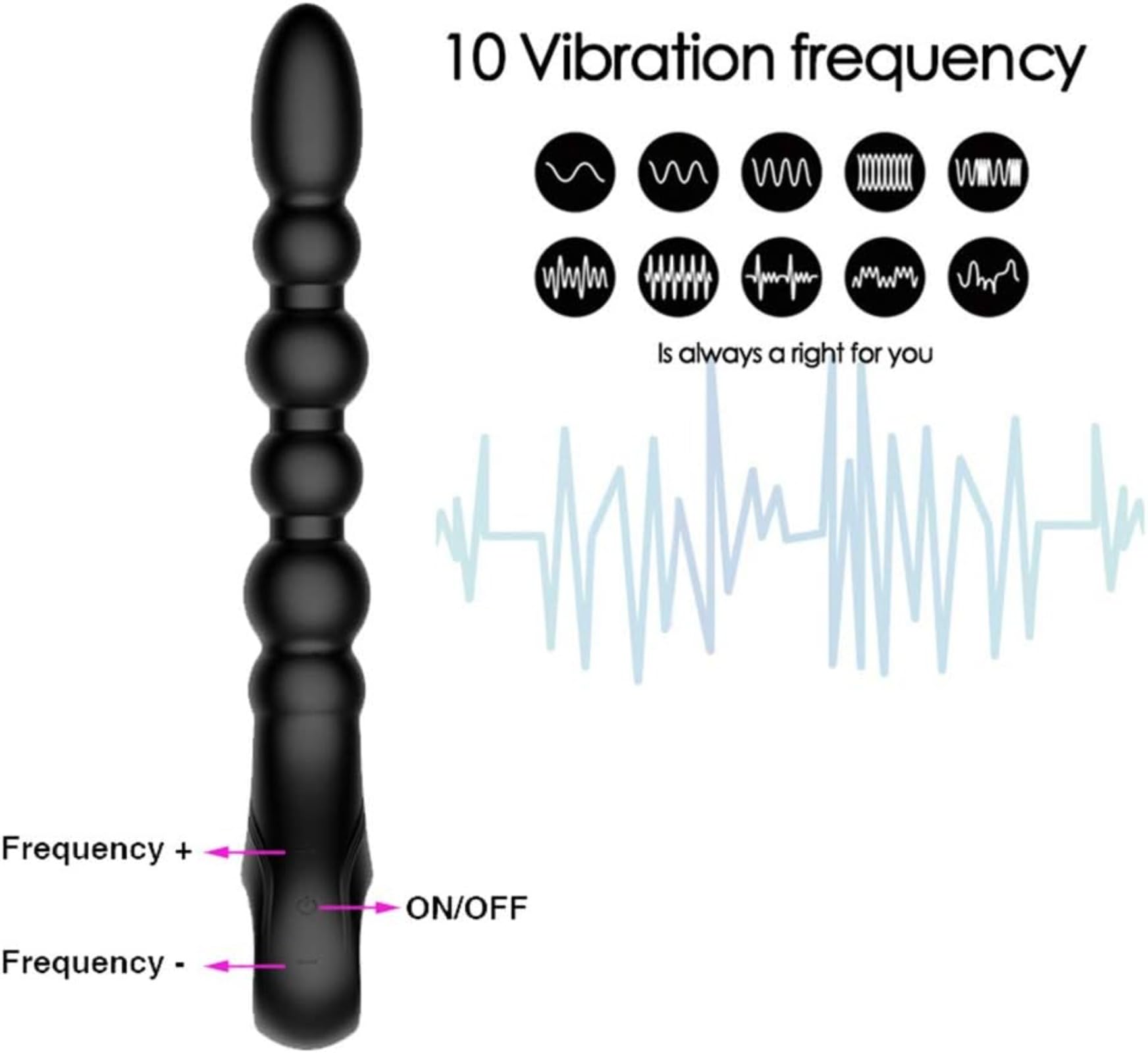 Masseur de prostate, plug anal à perles rechargeables usb à 10 vitesses, jouets sexuels pour adultes