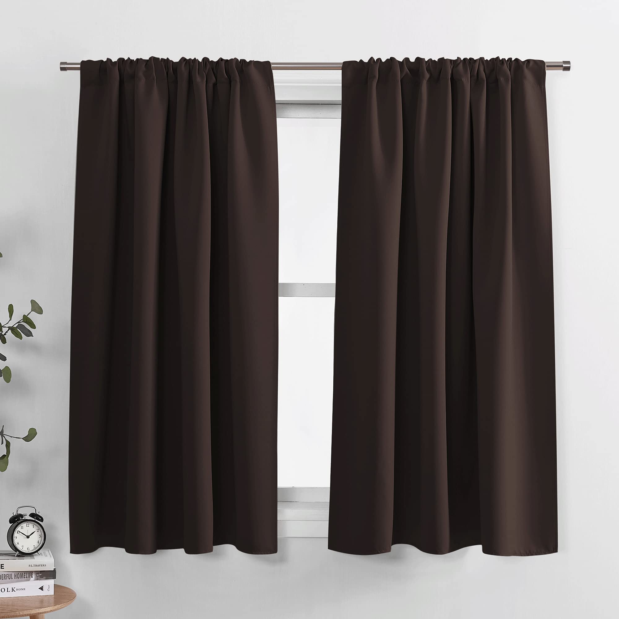 PONY DANCE RV Curtain Panels - Blackout Window Drapes Room Darkening Short Curtains Home Decoration Window Coverings with Rod Pocket, W 42 x L 45