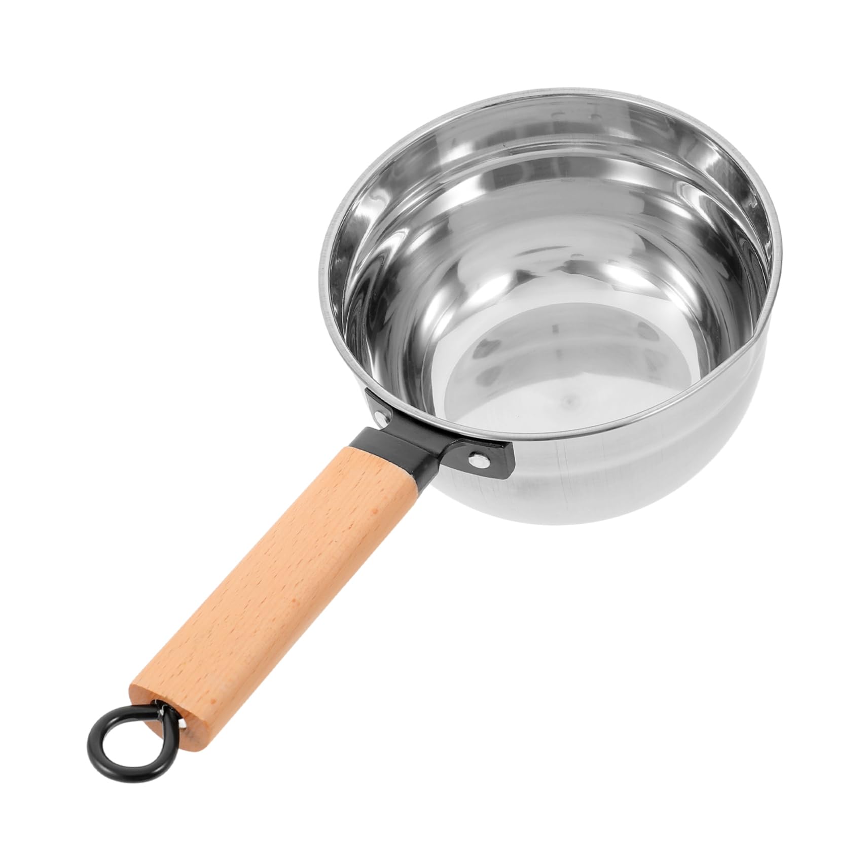 Edelstahl Schöpfkelle mit Holzgriff für Haushalt und Küche, Silber