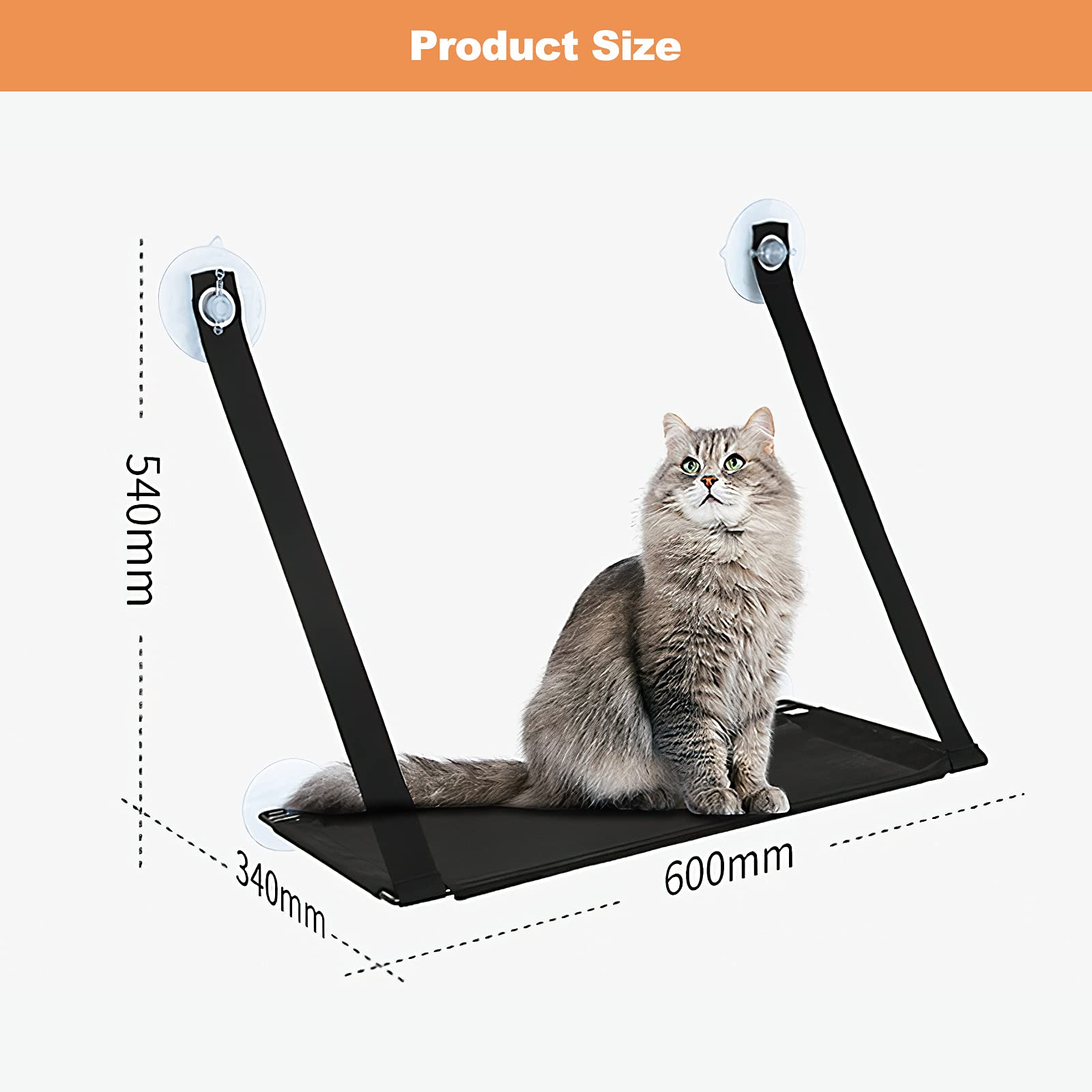 Galatée Hamaca para Gatos, Cama con Ventana para Gatos con 4 Ventosas, Asiento para Ventana con Hamaca para Gatos Que Soporta hasta 15 Kg（Tela De Licra, Rojo