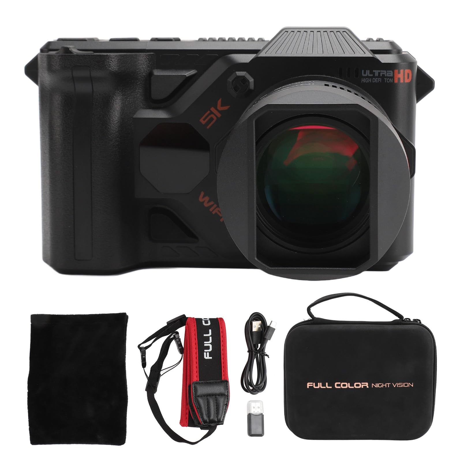 Aparat Cyfrowy 5K, 5G WiFi 50MP Aparat Fotograficzny Dalekiego Zasięgu z Zoomem Cyfrowym 50X 4-calowy Ekran IPS Kamera do Vlogowania 4800 MAh z Pełnokolorowym Noktowizorem
