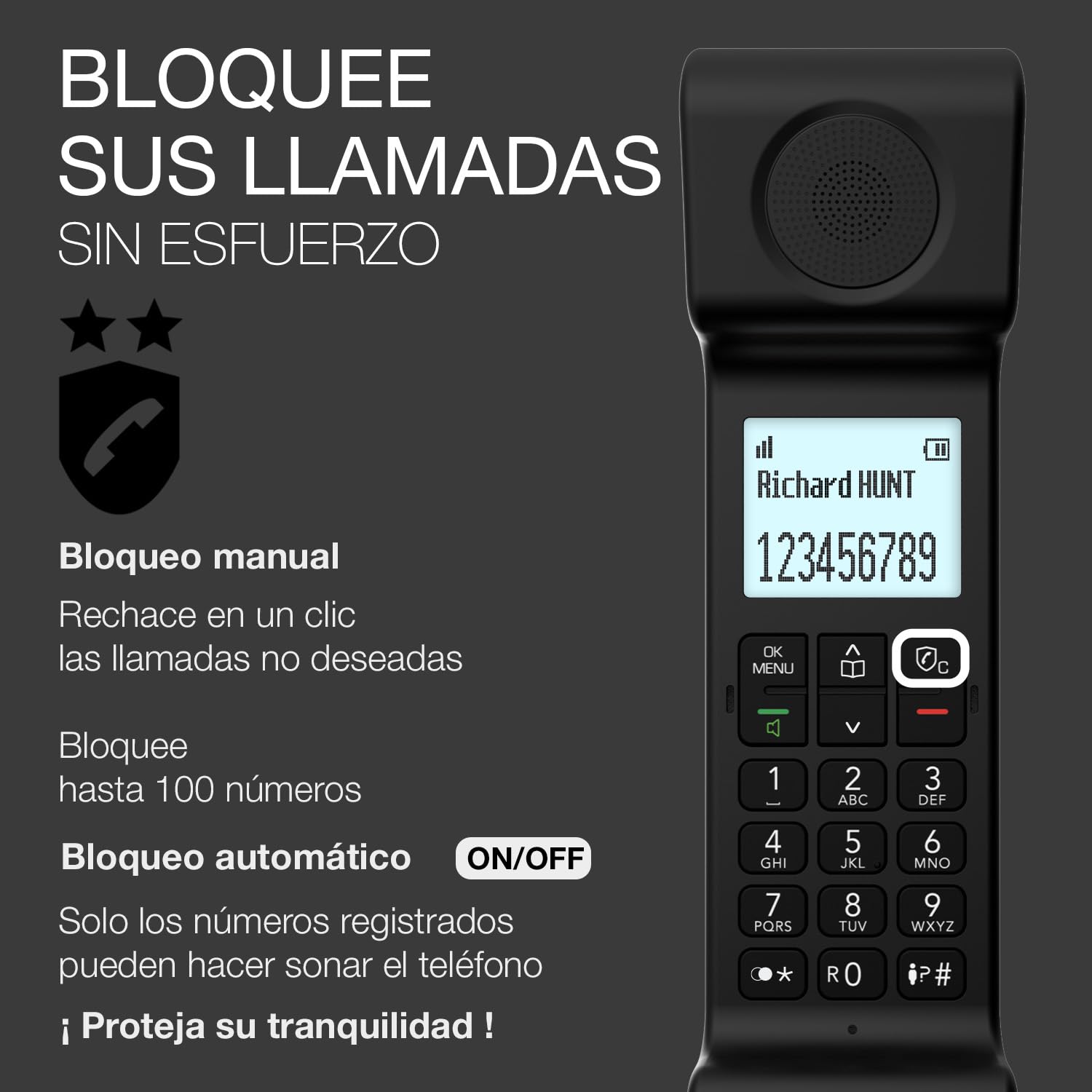 ALCATEL Epure Iconic - Teléfono Inalámbrico DECT - Diseño Vintage - Gran Pantalla Gráfica Altamente Legible - Manos Libres - Bloqueo de Llamadas - Negro — view 4