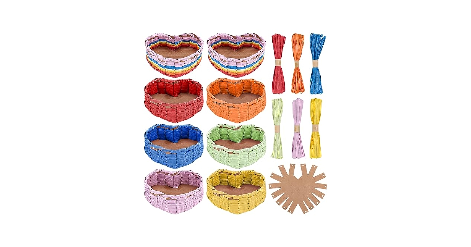 Basket Weaving Kit FREEBLOSS 12 Set 6 Colors Basket Making Kit For Beginners Creative Woven Bowl Raffia Basket Arts And Crafts Projects With Video Tutorial Easter Basket Activities For Easter Eggs Cardboard