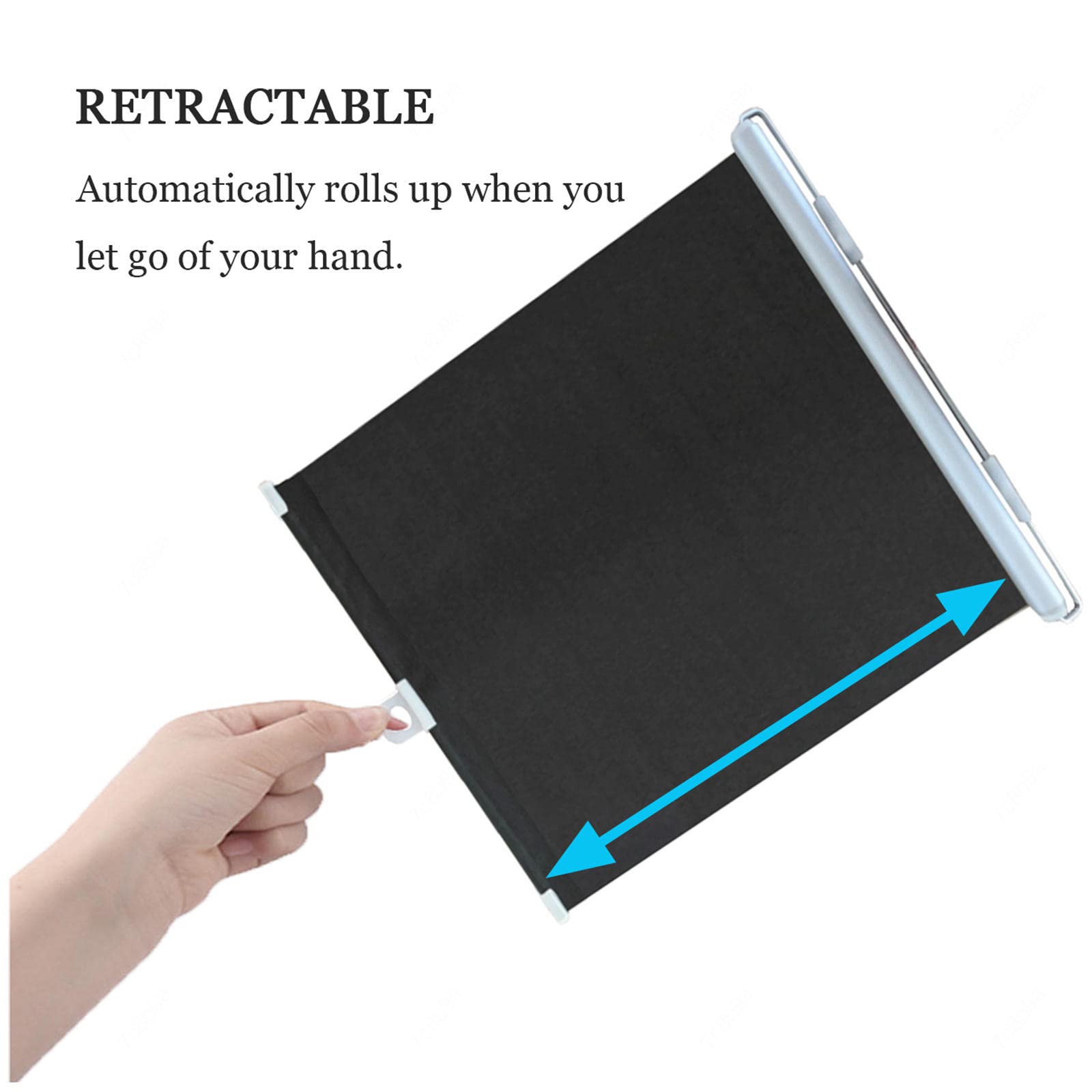 Persiana enrollable opaca de 30 x 125 cm, protección UV, bloqueo de luz, fácil de instalar, para el hogar y la oficina, tela 100% de bloqueo de luz