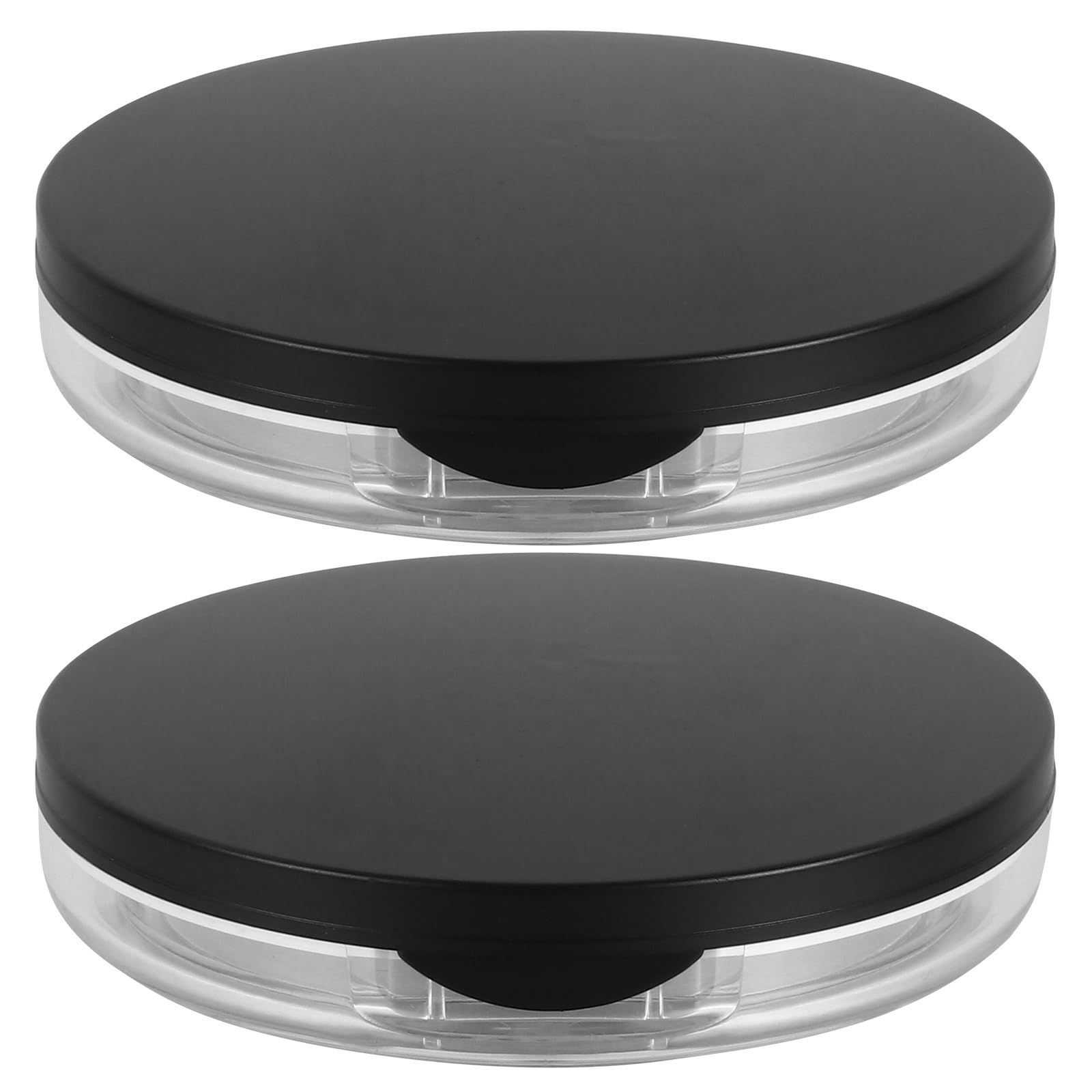Lot de 2 boîtes à vides pour fond de teint, boîte à miroir fond de teint avec miroir, récipient à de voyage, noir