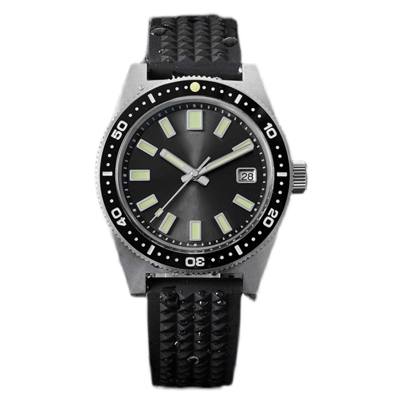 San Martin 62Mas Diver mechaniczny automatyczny męski zegarek ze stali nierdzewnej NH35 ceramiczna ramka tarcza przeciwsłoneczna szafirowe szkło, Kolor 4, Medium, Nurek, mechaniczny