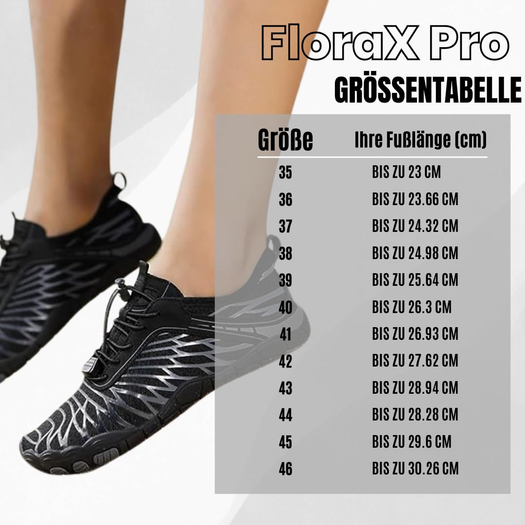 FloraX Pro - ergonomische, schmerzlindernde & wasserdichte Barfußschuhe Unisex Barfuß-Wasserschuhe für Damen und Herren- Schnell trocknend, weich & leicht, rutschfeste Sohle-Traillauf