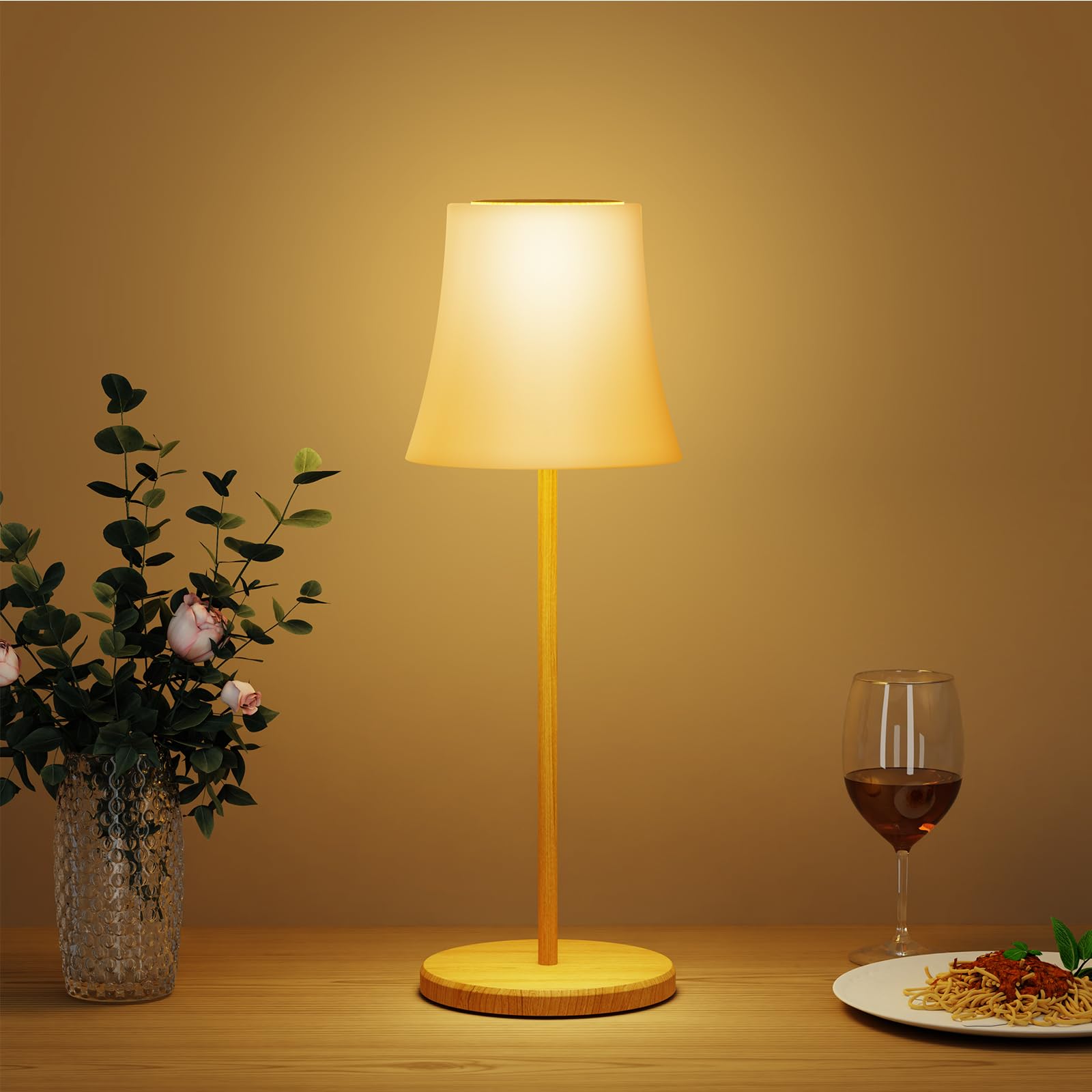 Suright LED Tischlampe Kabellos, Akku Tischleuchte mit 3 Farbmodi & RGB, Stufenlose Dimmbar, Touch Control, IP54 Wasserdicht für Outdoor & Indoor Garten,Camping,Party,Schlafzimmer,Kaffeehaus
