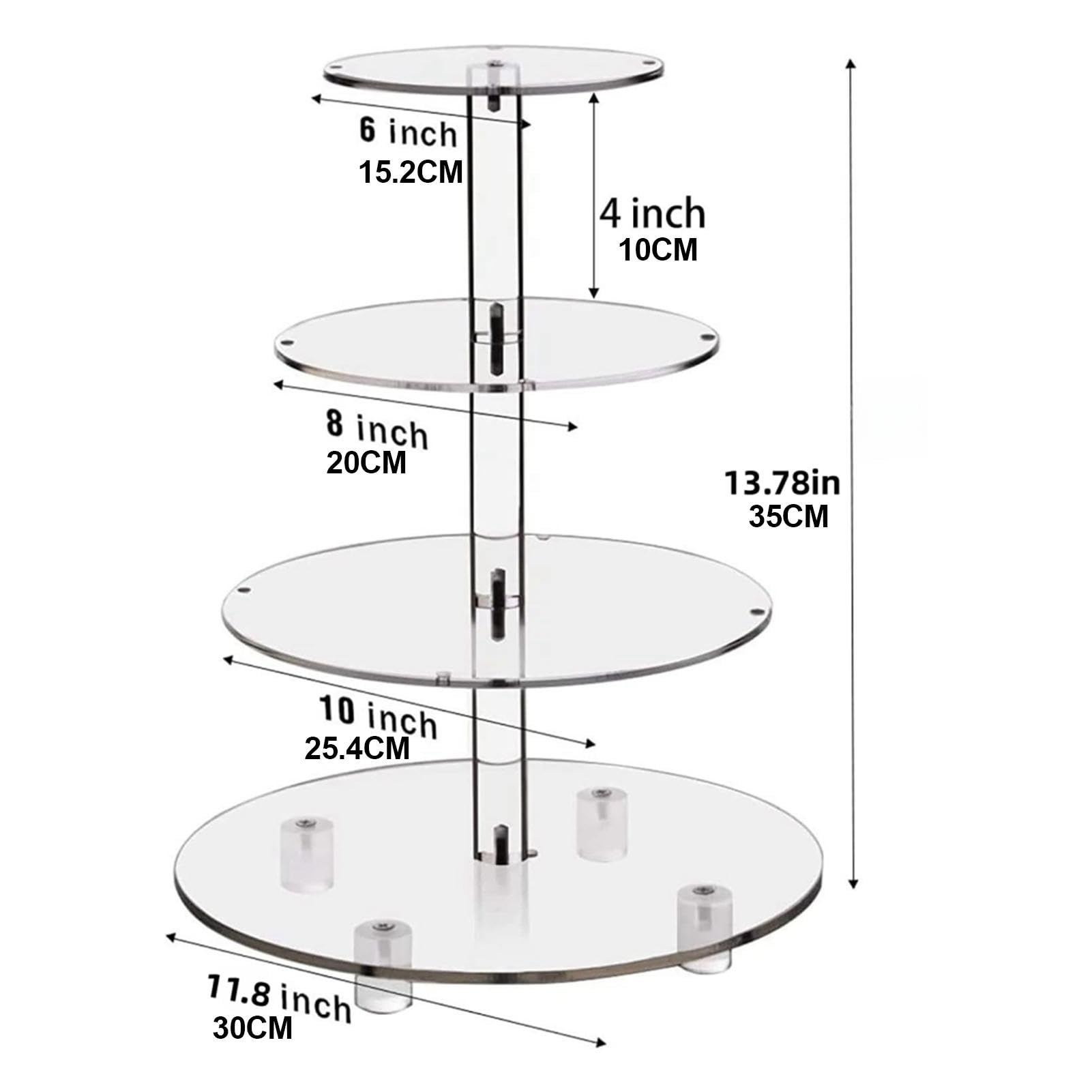 Soporte Acrílico Para Cupcakes Soporte para Tartas Estable, Antideslizante | Soporte Para Cupcakes Y Torre De Postres Para Días Festivos, Cumpleaños, y Bodas