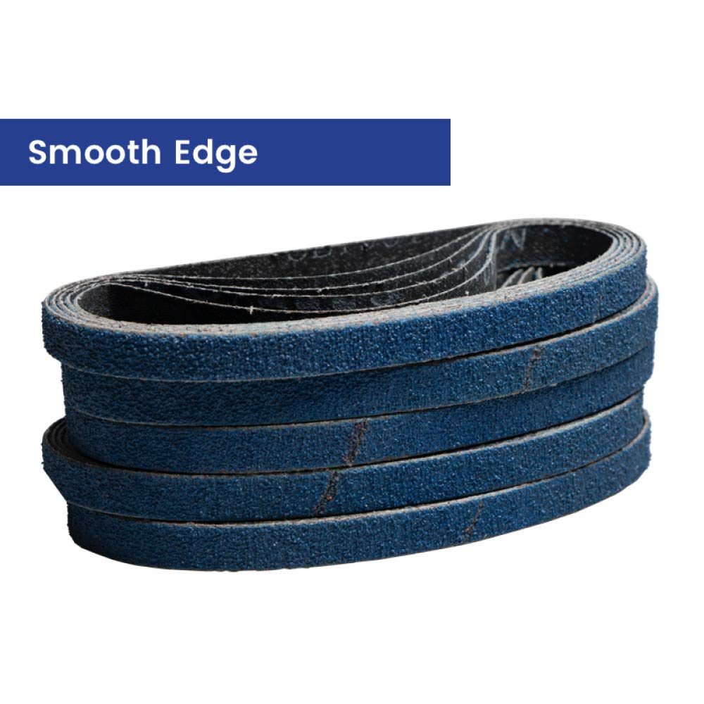 25 Piezas 10x330mm 3/8 '' x13 '' Bandas de lijado Banda de lijadora azul de circonio Grano 40 60 80120 Banda abrasiva, 10 x 330 mm, 60, gruesa