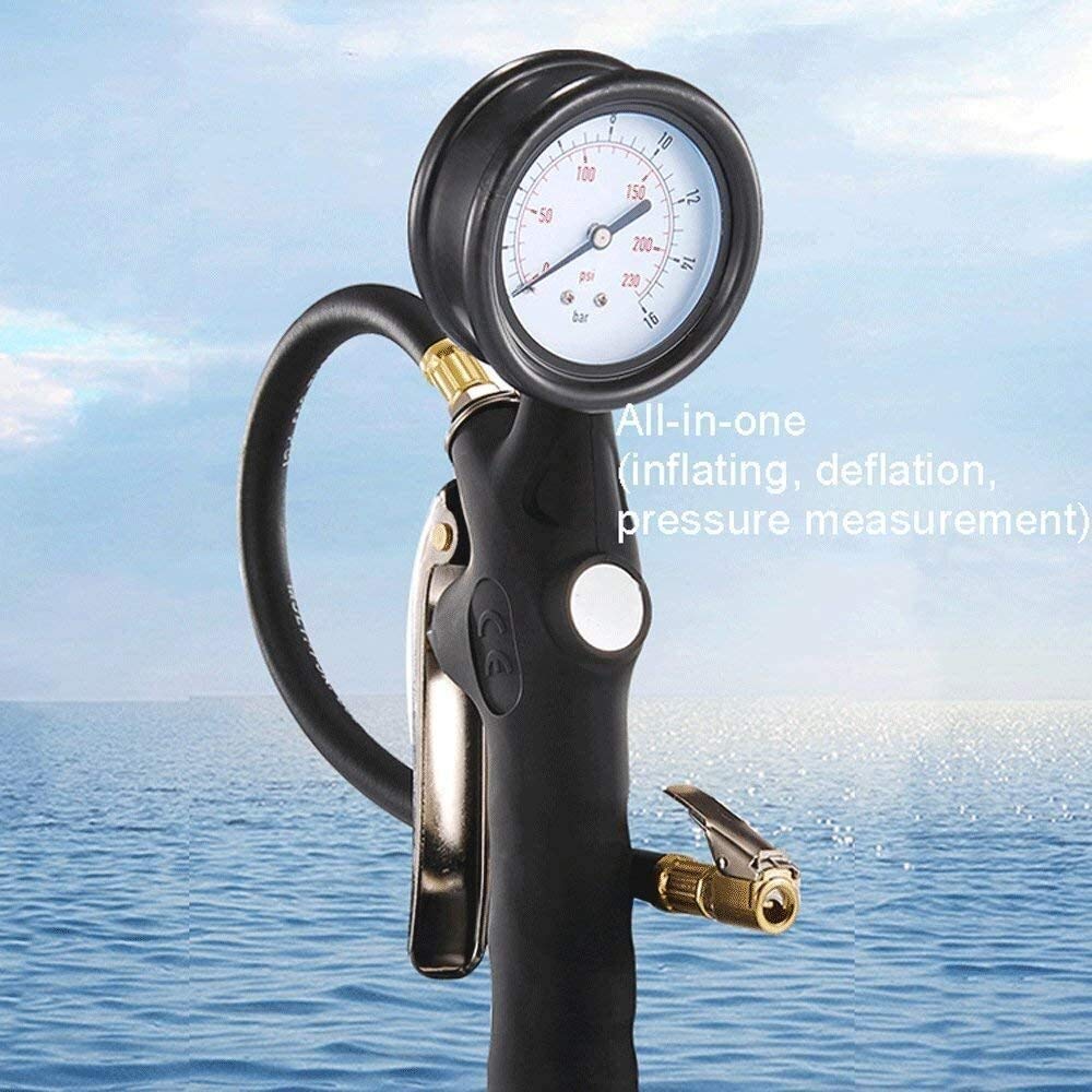AGAATI Manómetro de presión de neumáticos de Alta precisión, inflador de neumáticos con manómetro, Mandril de Aire Giratorio con manómetro y Accesorios de compresor de Aire - 160 PSI