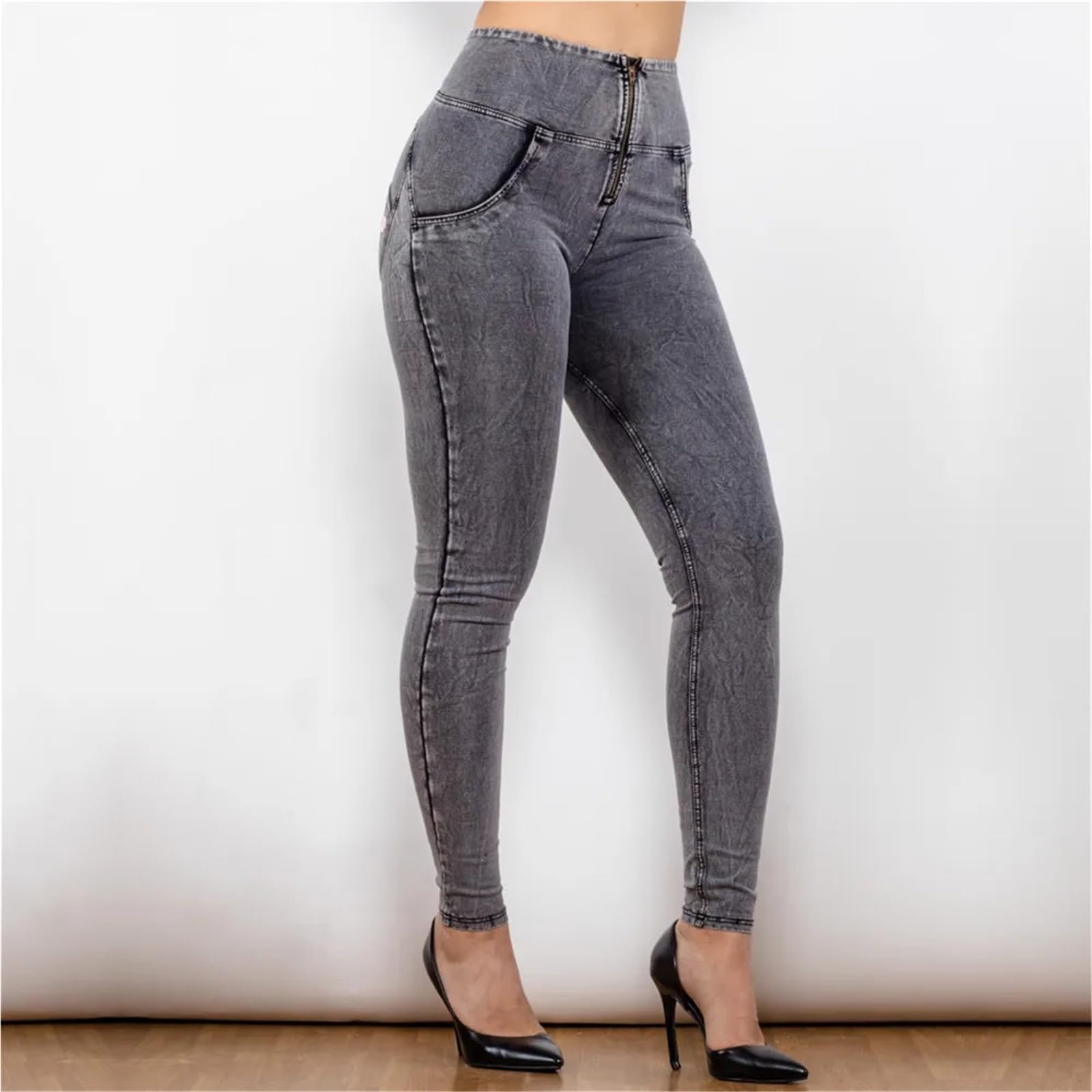 Pantalón Vaquero Mujer Jeans de Talle Alto Slim Fit Vaquero con elevación vago for niñas Push Up Elegante Cuerpo Entero for Mujer(XXS)
