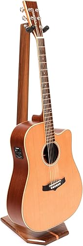 Miniatura 2 de Ruach GS-5 Soporte de guitarra de madera para guitarra acústica y eléctrica - Madera de nogal