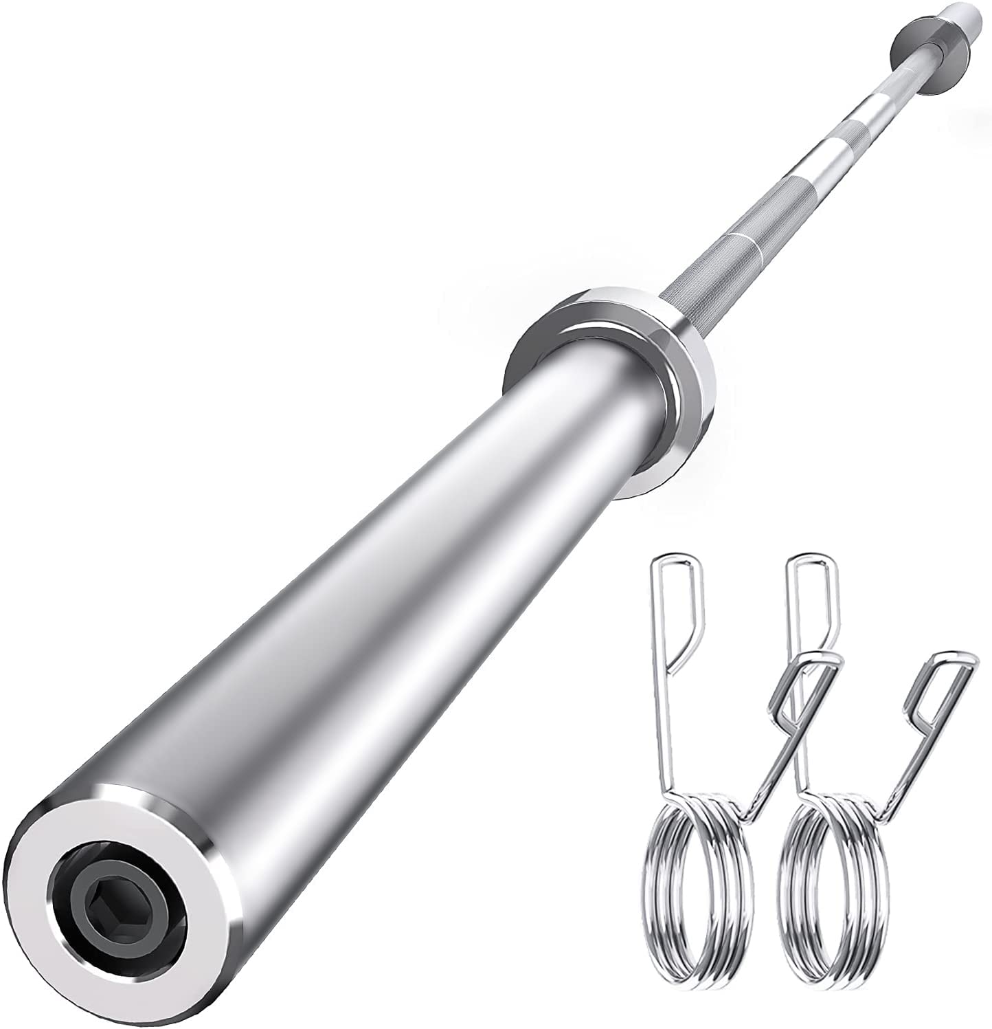 TnP Distribution Olympic Bar Weight Lifting Barbell Straight Bar 5' / 5 feet - 12.5KG Spring Collars Included
