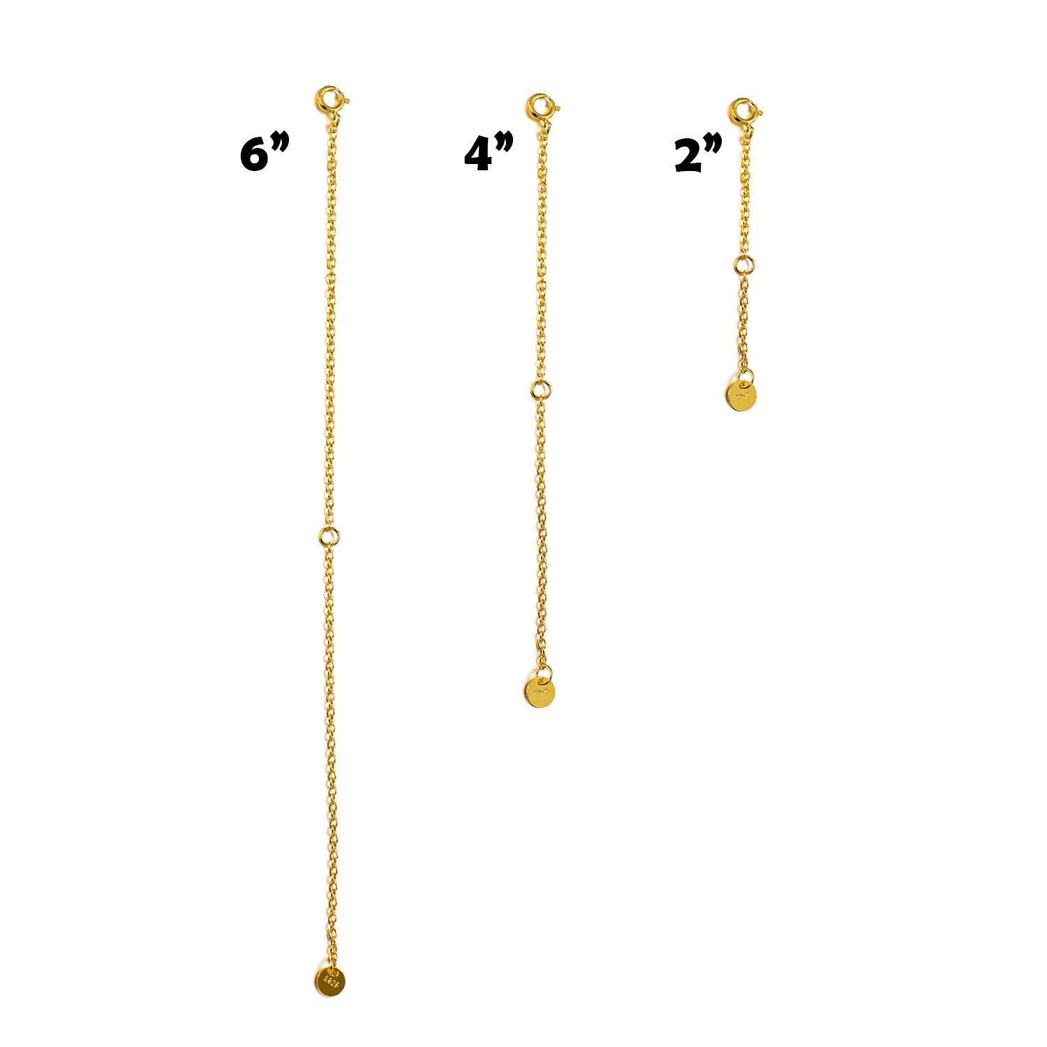 LONAGO 3 PIÈCES Argent Sterling 925 Extension de Collier Chaînes D'extension de Bracelet pour la Fabrication de Bijoux