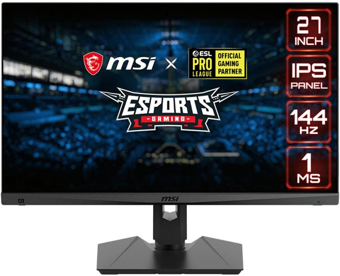 msi フルHDゲーミングRGBノングレアスーパーナローベゼル 1ms 1920 x 1080 144Hz リフレッシュレート 高さ調節可能 アーム FreeSync 27インチ IPS ゲーミングモニター (Optix MAG274R)