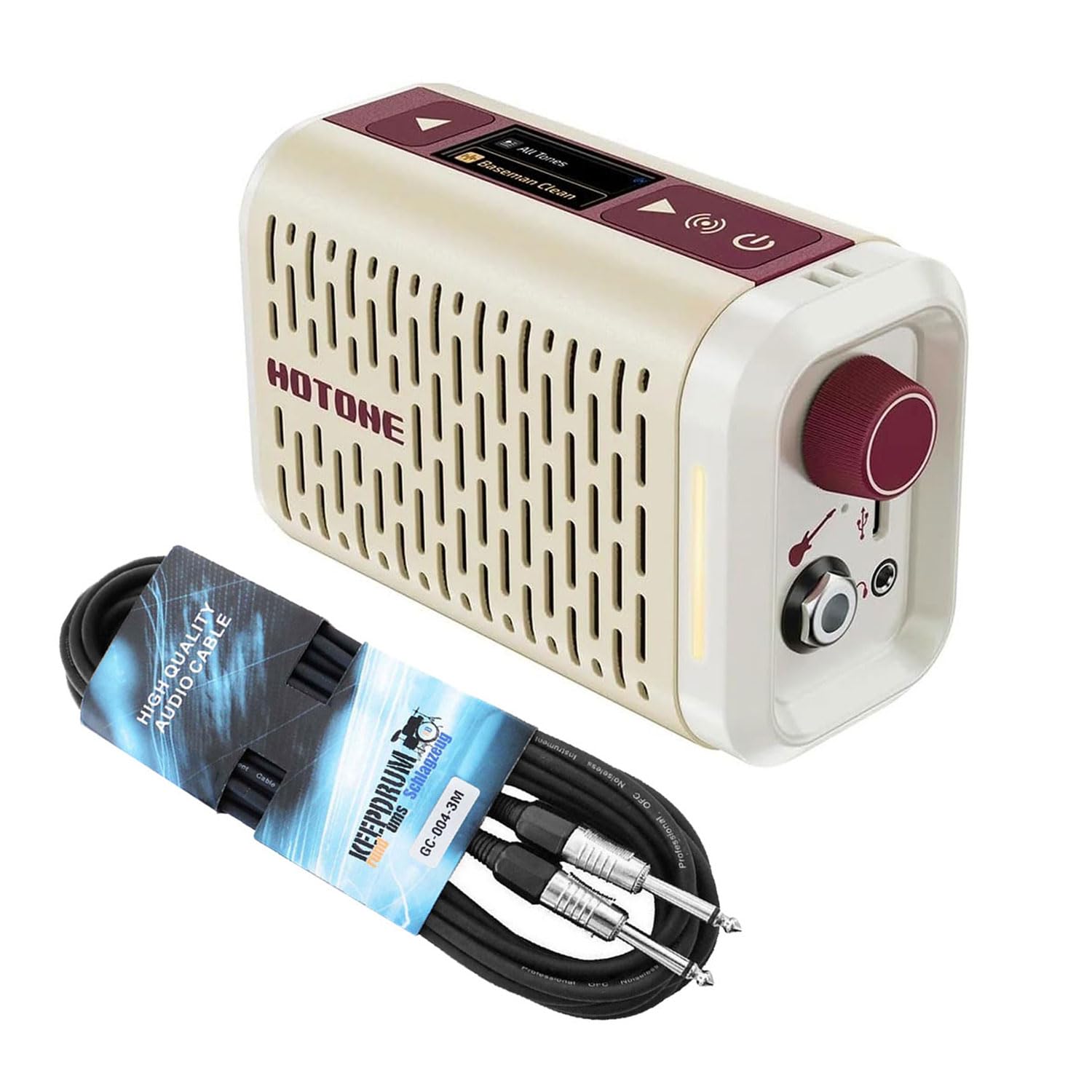 Hotone AP-5WH Gitarren-Verstärker Pulze Mini Modeling Amp mit keepdrum Klinkenkabel