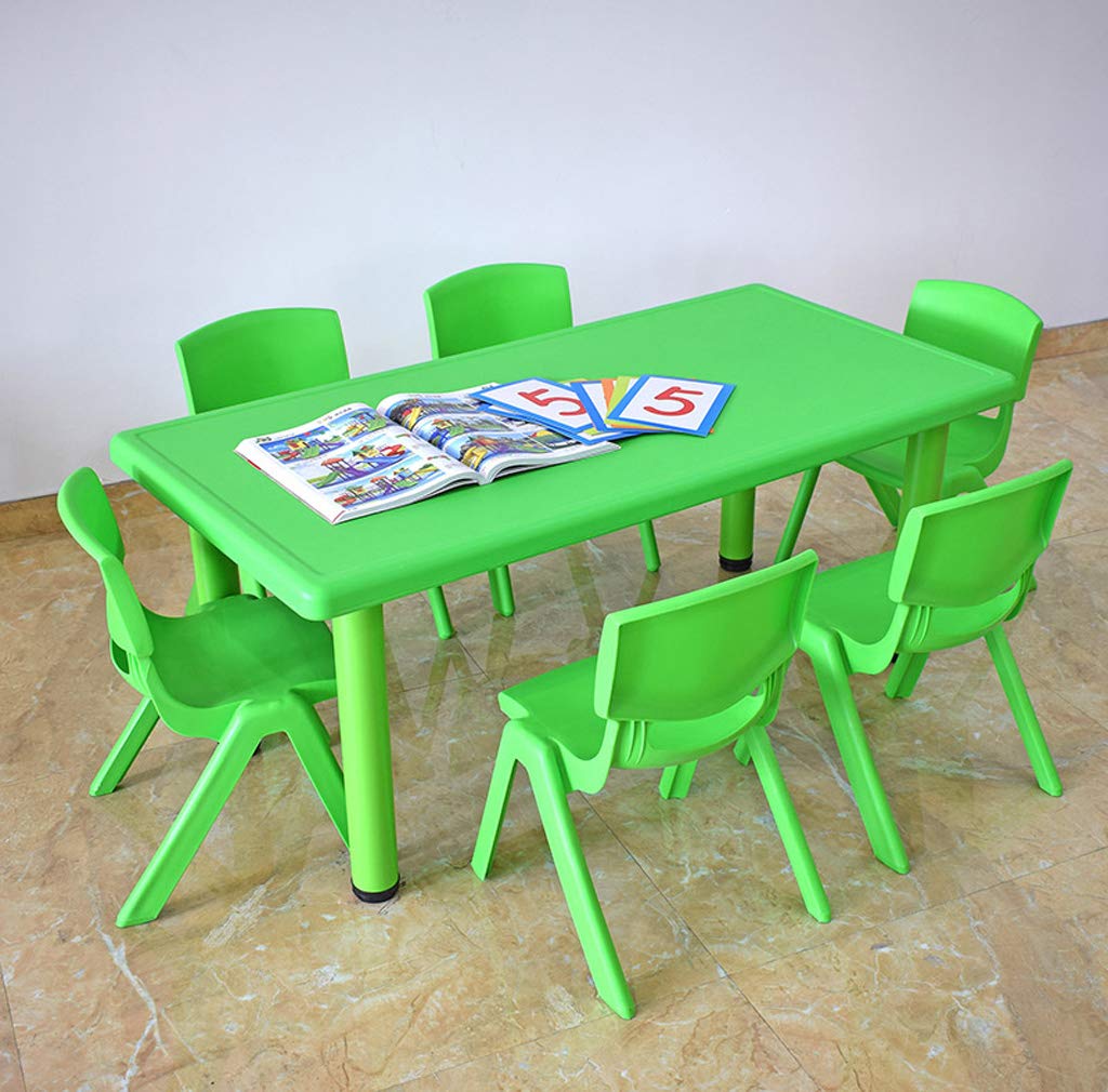 Kids Children's Plastic Table, Kindergarten,Home,Daycare Sturdy Table,Dining Table Game Table for Study Activity Garden Indoor Or Outdoor Use,Green