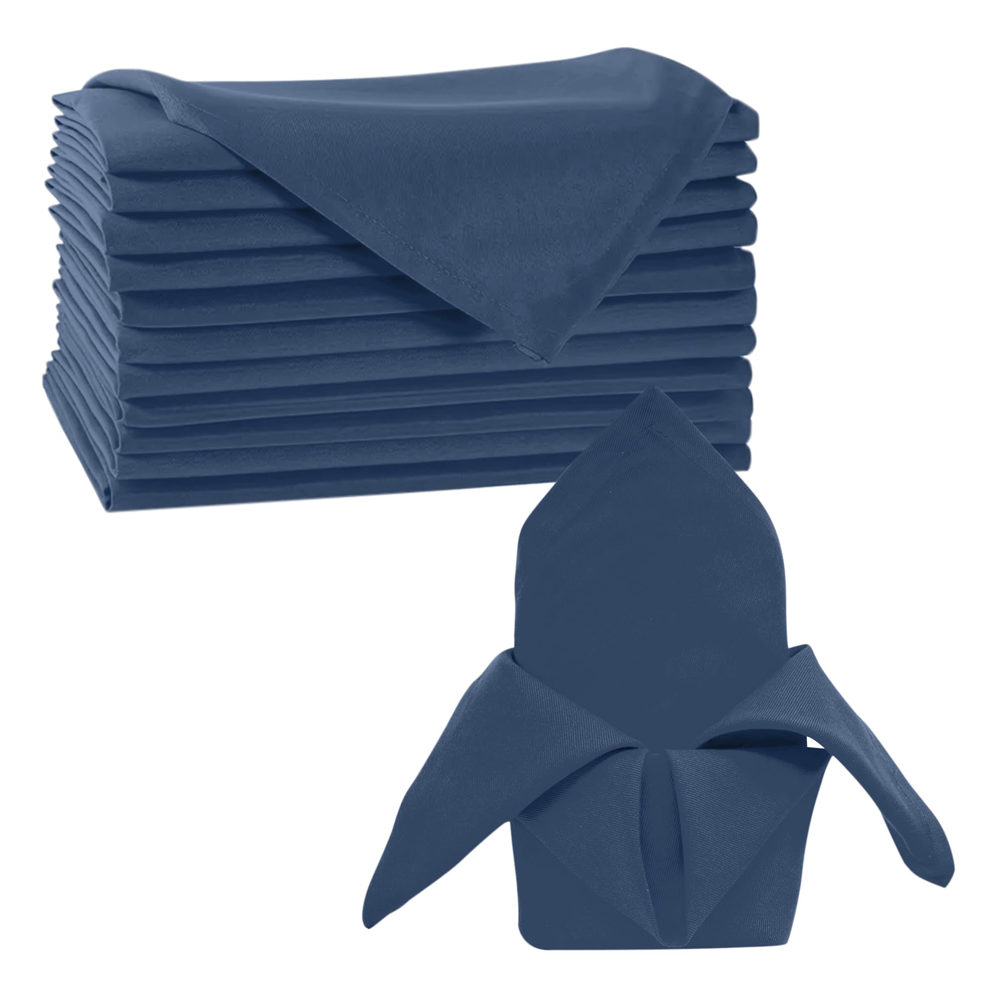 Trimming Shop 20 x 20 Inch Navy Cloth Napkins 100% Polyester, 4pcs — image 1